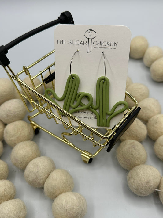 "Macrame" Cactus Earring