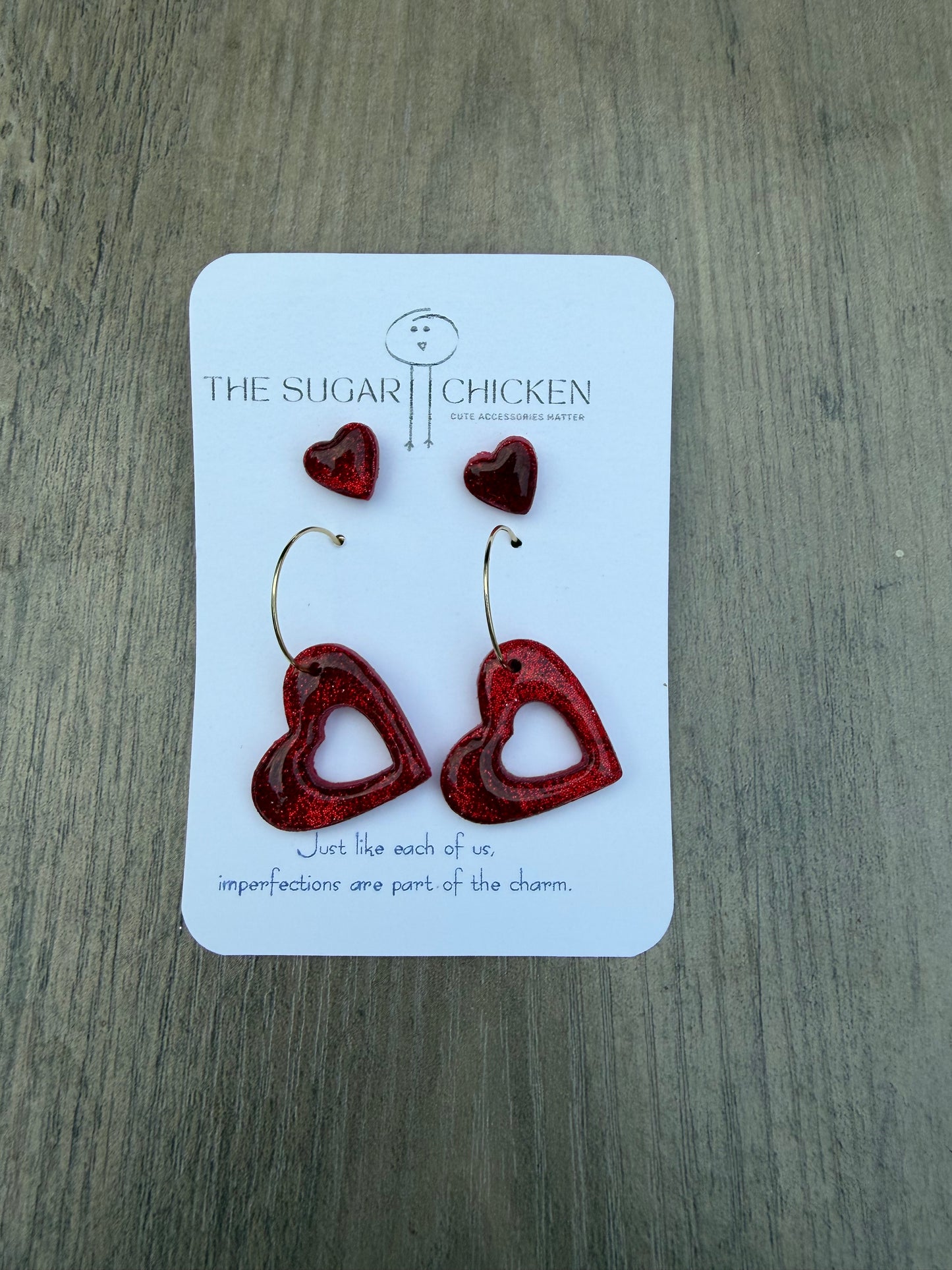Glitter Heart Stud & Hoop Pack