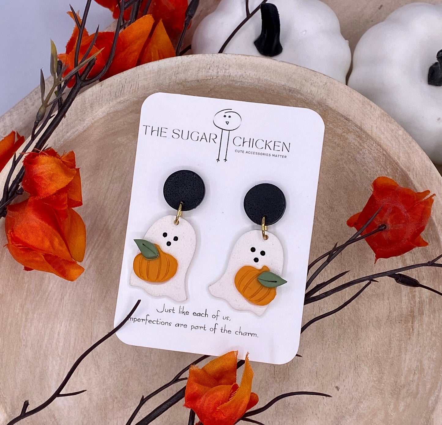 Pumpkin Patch Ghost Dangle Earring